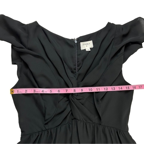 Everly Black Flutter Sleeve Dress - Picture 7 of 11